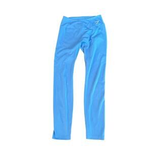 Gymshark Seamless Coastal Blue Training Leggings Yoga Activewear LARGE 7/8 Gym